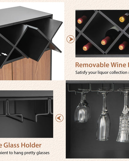 Giantex Buffet Sideboard, Wine Bar Base Cabinet 45”X15”x32”