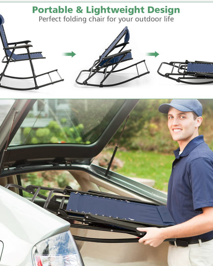 Giantex Rocking Camping Chair Folding - Outdoor Rocker Camping Chair