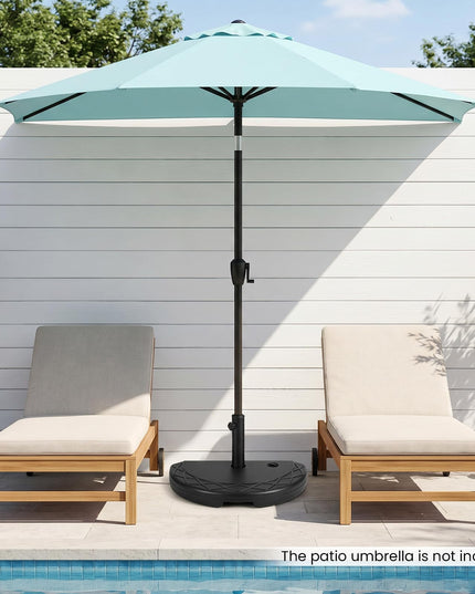 Giantex Half Round Patio Umbrella Base 44 lbs Fillable Half Umbrella Stand