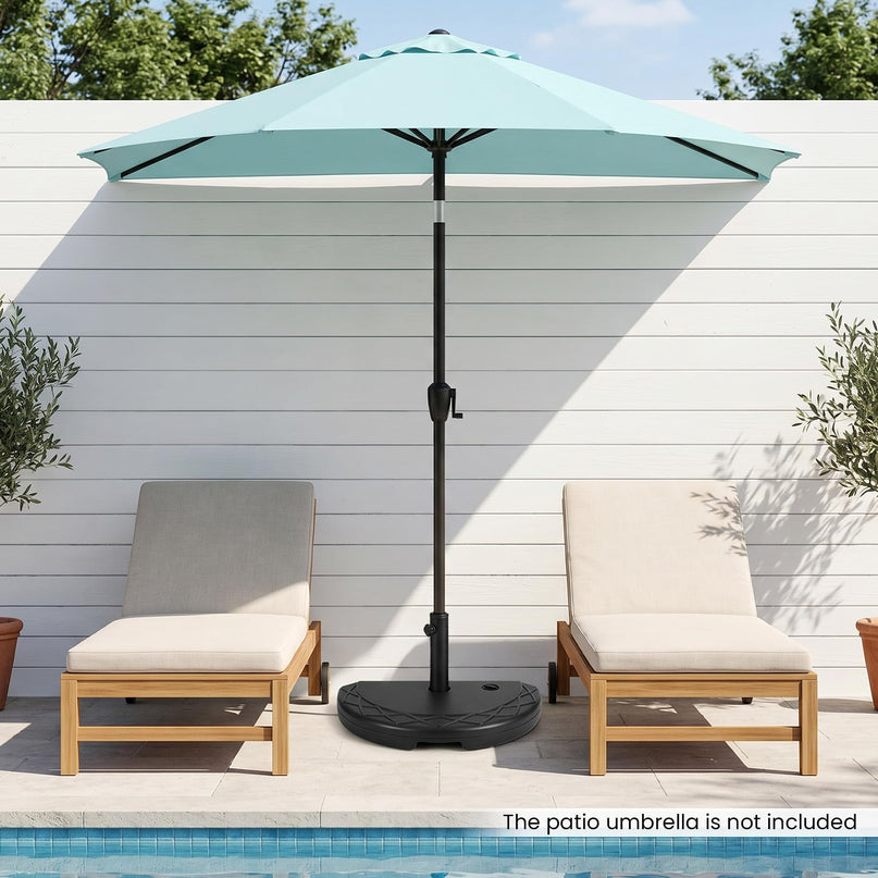 Giantex Half Round Patio Umbrella Base 44 lbs Fillable Half Umbrella Stand