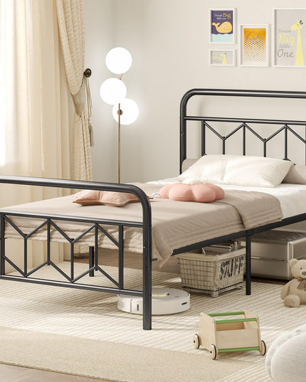 Giantex Metal Twin Bed Frames with Victorian Style Headboard & Footboard, Heavy Duty Slats Support Mattress Foundation