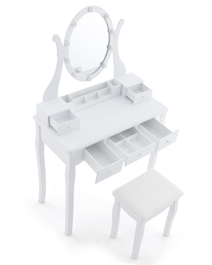 CHARMAID Vanity Desk with Lighted Mirror