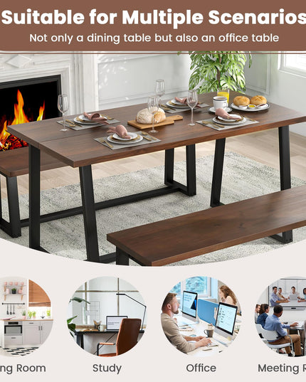 Giantex 63" Large Dining Table for 4-6