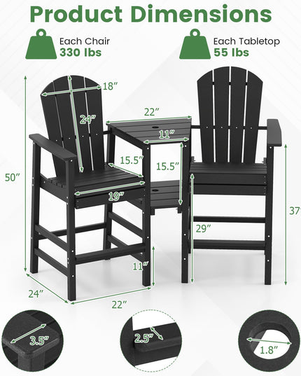 Giantex Outdoor Tall Adirondack Chairs Set of 2