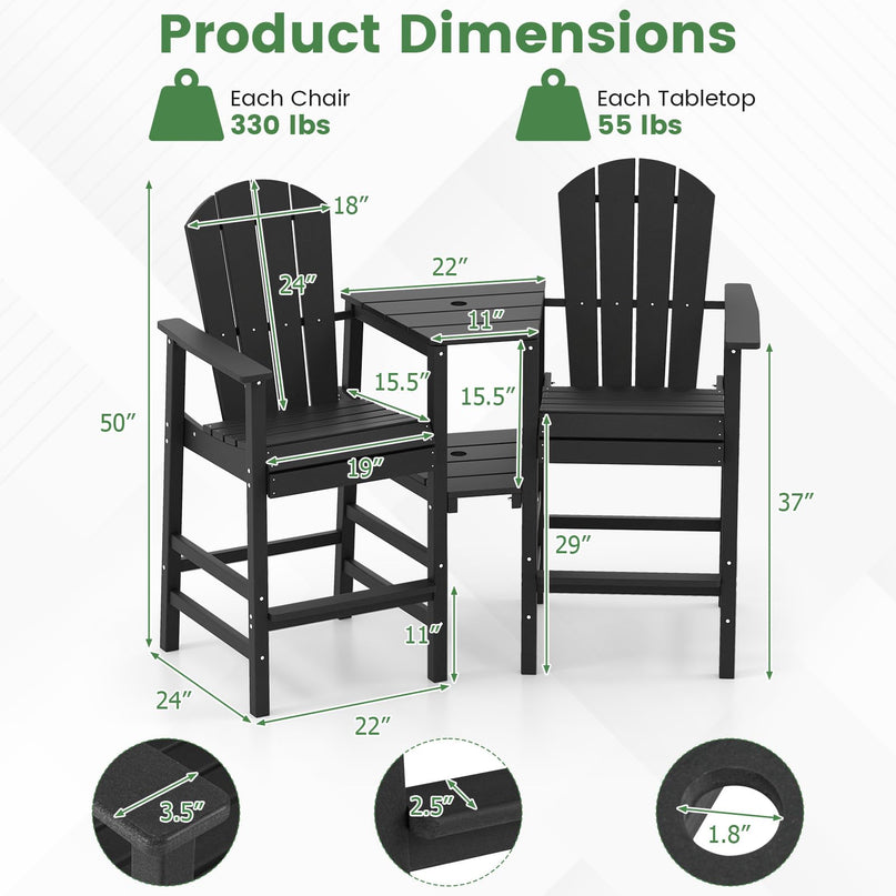 Giantex Outdoor Tall Adirondack Chairs Set of 2