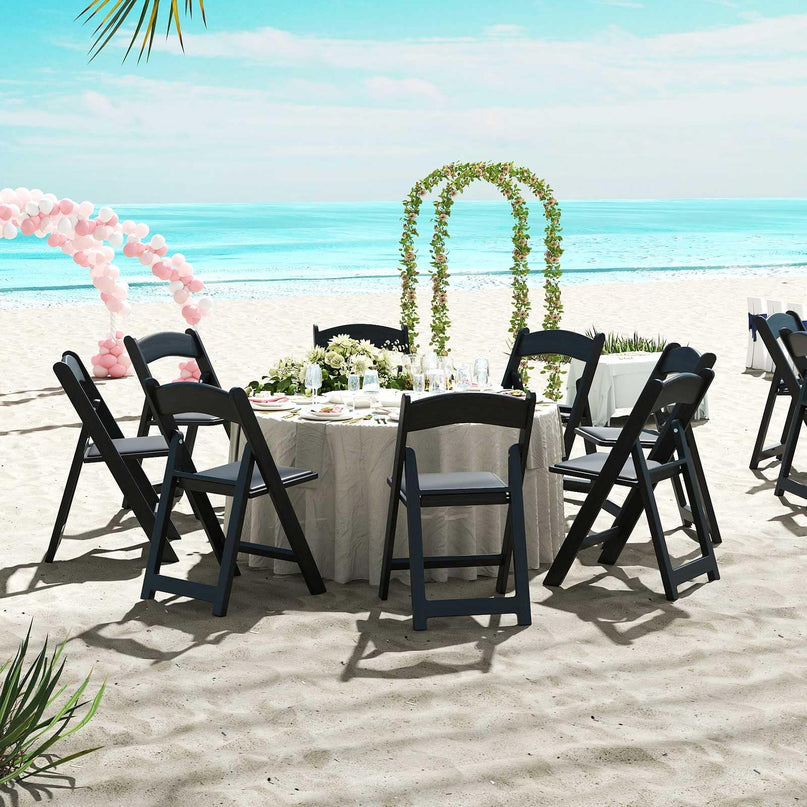 Giantex Portable Resin Event Chairs with Padded Seat