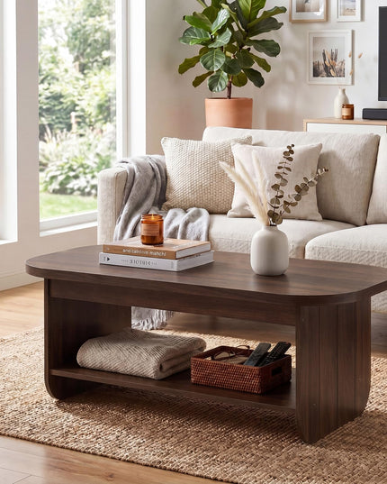 Giantex Oval Coffee Table 47" Mid Century Modern Center Table