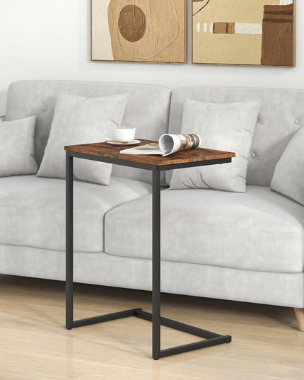 Giantex C Shaped End Table, 26.5" Slide-Under Couch Table for Laptop Coffee Snack