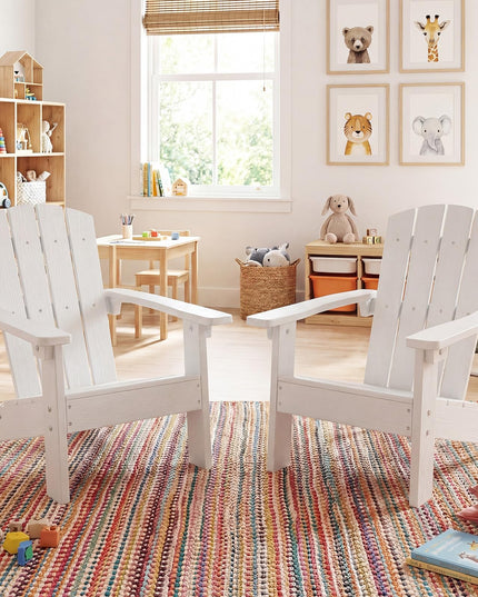 Chaise Adirondack pour enfants Giantex en PEHD – Chaise de jardin toutes saisons pour tout-petits au design ergonomique