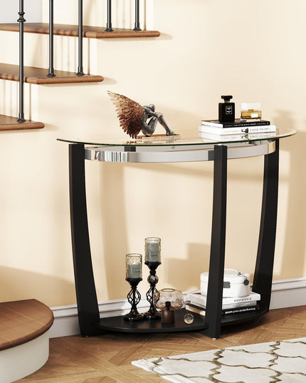 Giantex 2 Tier Glass Console Table for Living Room