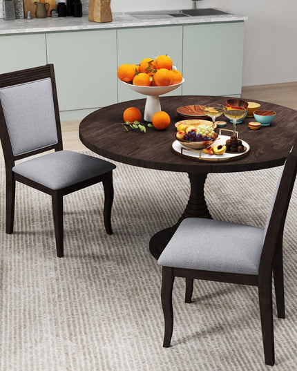 Giantex Wood Dining Chairs Set of 2/4, Farmhouse Upholstered Kitchen Chairs w/Rubber Wood Frame