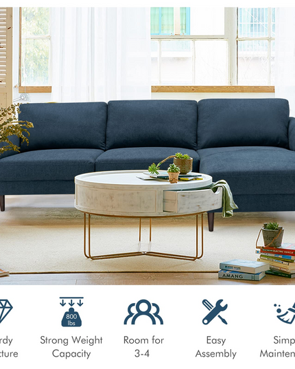 Giantex Sectional Sofa Couch Set, 3-Seat Sofa