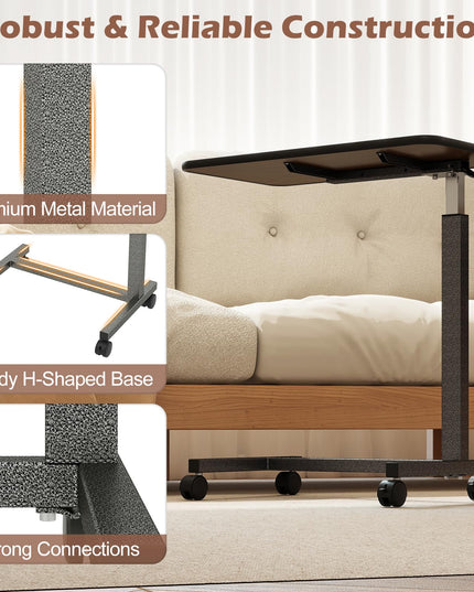 Giantex Overbed Table with Lockable Rolling Wheels