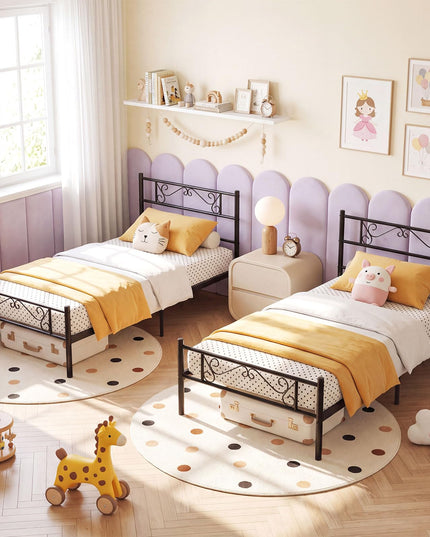 GIANTEX Twin Size Metal Bed Frame with Headboard & Footboard