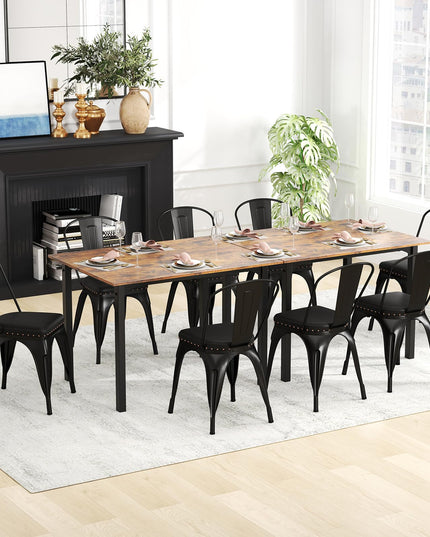 Giantex Metal Dining Chairs Set of 4 with Detachable Backrest & PU Leather Padded Seat