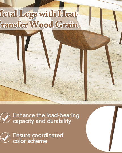 Giantex Upholstered Dining Chairs Set of 4 | Mid-Century Modern Leisure Armless Chairs