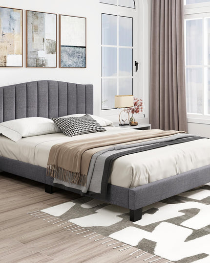 Giantex Queen Bed Frame with Adjustable Arch Tufted Headboard