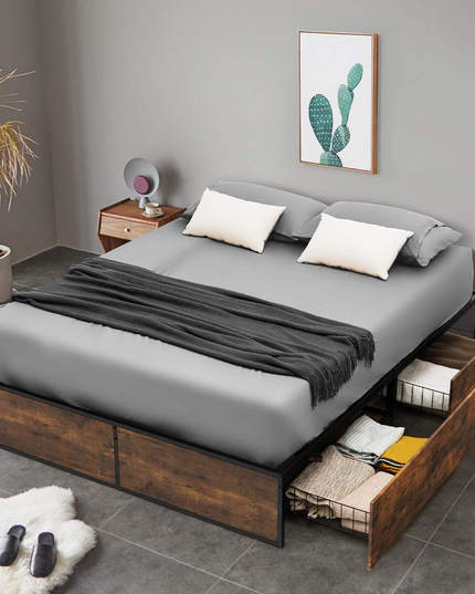 Giantex Metal Bed Frame with 4 Drawers