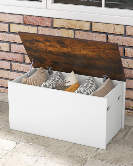 Giantex Flip-top Storage Chest, Lift Top Storage Bench w/Pneumatic Rod & Safety Hinges