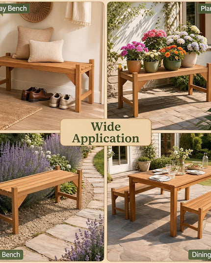 Giantex 40" Outdoor Benches Set of 1/2 2-Person Wood Patio Bench