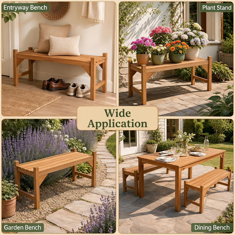 Giantex 40" Outdoor Benches Set of 1/2 2-Person Wood Patio Bench