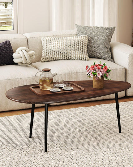 Table basse ovale Giantex, table d'appoint de style Mid-Century Modern