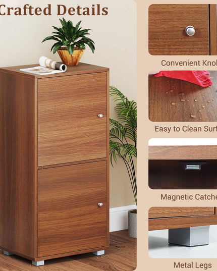 Giantex 2-Cube Stackable Storage Cabinet with 2 Single Doors