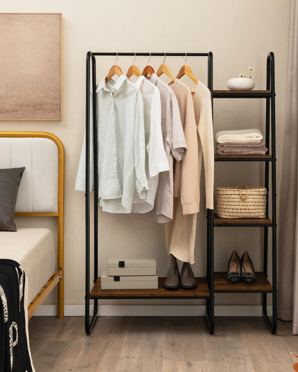Giantex Clothes Rack with Shelves, Industrial Garment Rack with 5-Tier Shelves