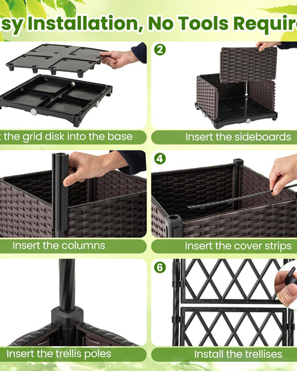 Jardinière surélevée Giantex avec treillis