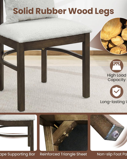 Giantex Upholstered Kitchen Chairs w/Removable Pillow