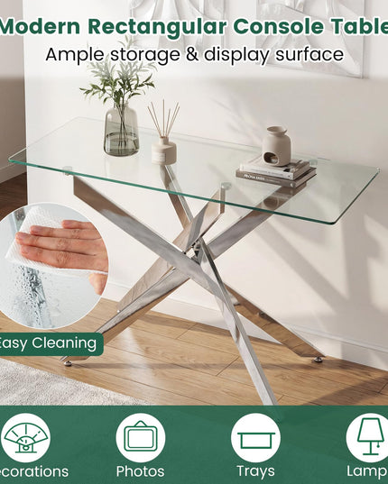 Giantex 45" Glass Console Table for Living Room