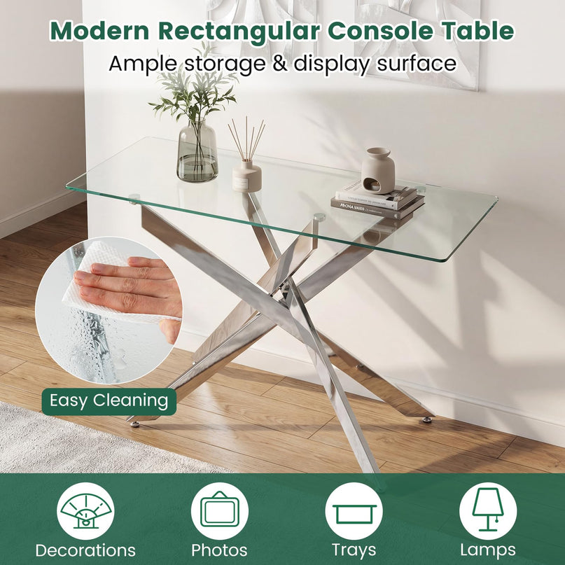 Table console en verre Giantex 45" pour salon