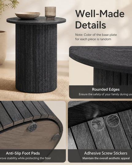 GIANTEX 22.5" Wooden Round Side Table (1/2)