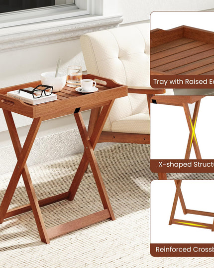 Giantex Outdoor Side Table with Removable Tray Top