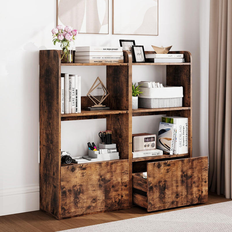 Giantex Bookshelf with Drawer for Living Room