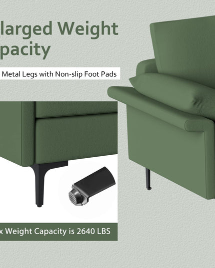 Giantex 130.5" L Convertible Sofa Couch, Sectional Sleeper
