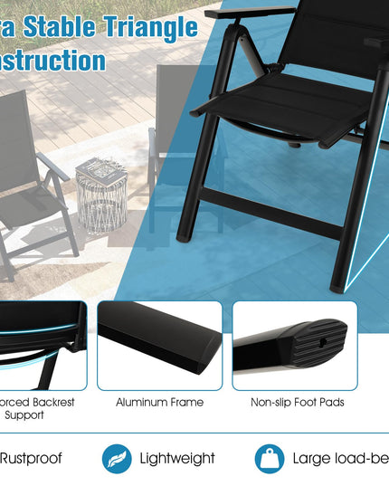 Giantex Patio Folding Dining Chair, Lightweight Outdoor Chair with Padded Seat