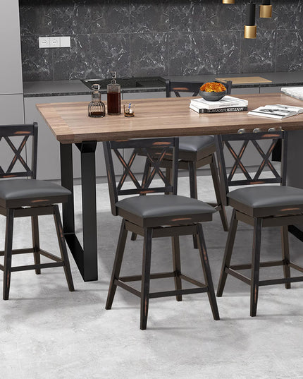 Giantex Bar Stool with Foot Rest Upholstered Cushion & Ergonomic Backrest