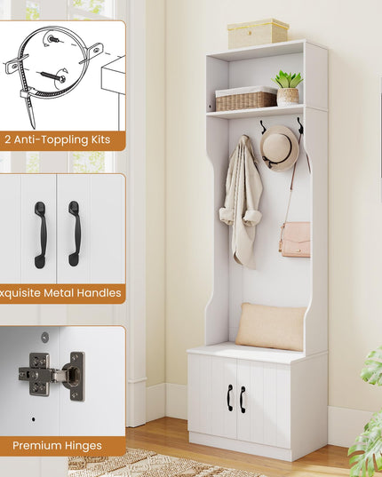 Giantex 3 in 1 Hall Tree with Bench and Shoe Storage