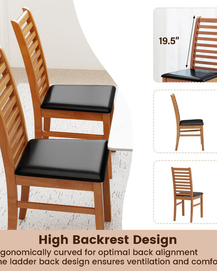 Giantex Wooden Dining Chairs Set of 2/4 for Living Room