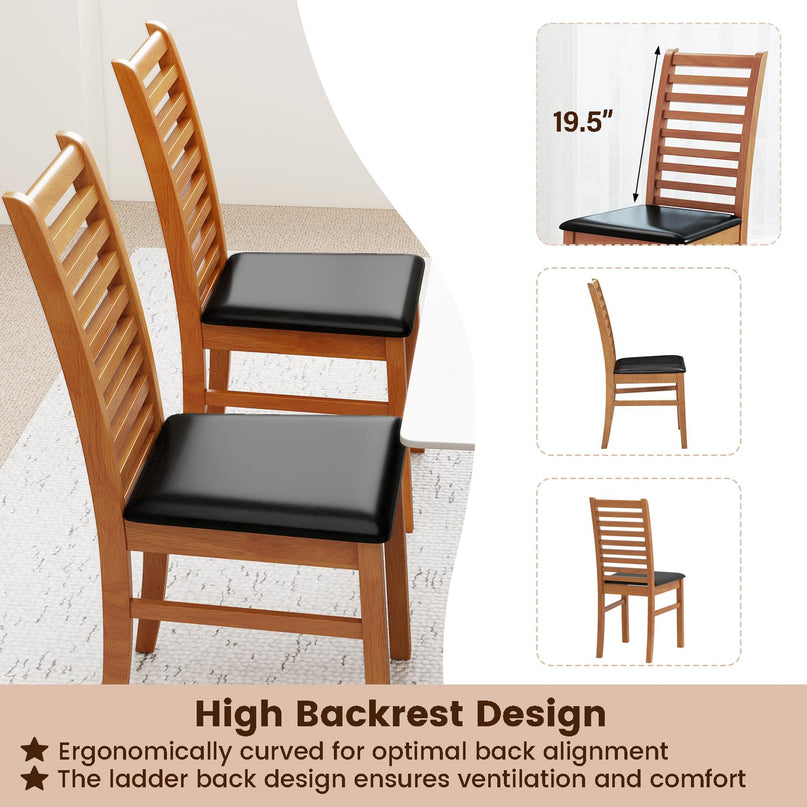 Giantex Wooden Dining Chairs Set of 2/4 for Living Room