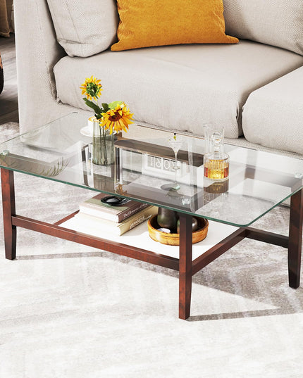 Giantex 42 Inch Glass Coffee Table