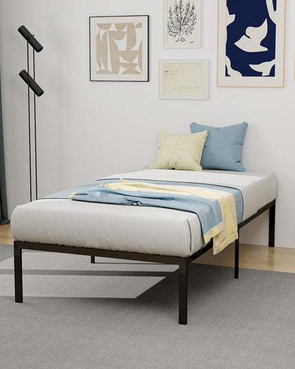 Giantex Twin Bed Frame, 14 Inch Metal Platform Bed with Under Bed Storage Space, Heavy-Duty Steel Slat Mattress Foundation