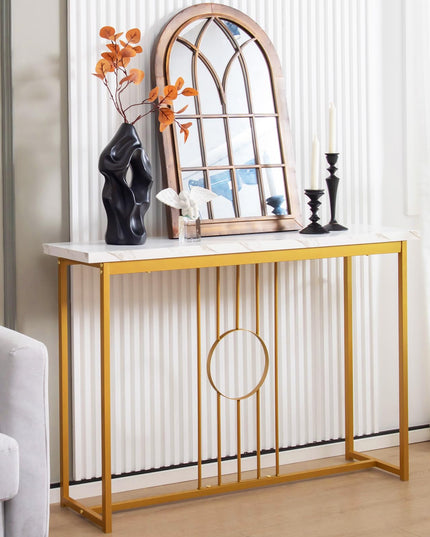 Giantex 47" Entryway Console Table - Faux Marble Console Table