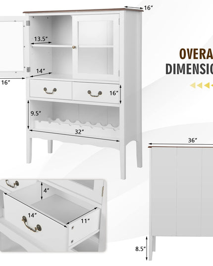 Giantex Buffet Wine Cabinet with Storage - Standing Sideboard