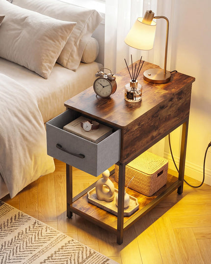Table d'appoint étroite Giantex avec station de charge
