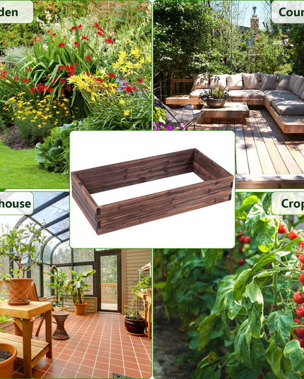 Rectangular Planter for Patio and Lawn 47'' L x 24'' W x 9'' H, (Brown)