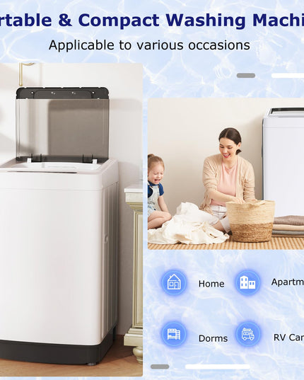 Giantex Portable Washing Machine, 1.5 cu.ft Compact Washer with Drain Pump, LED Display