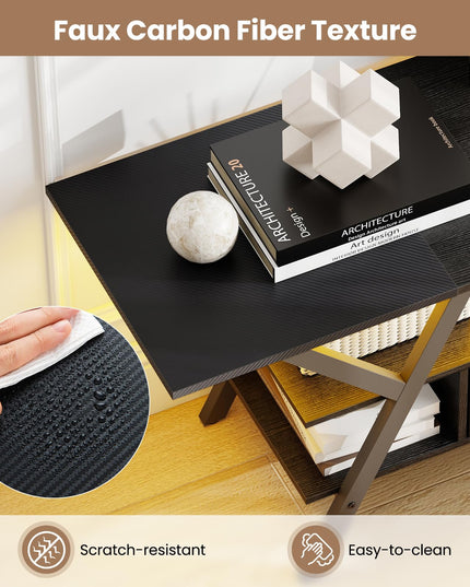 Giantex Black TV Stand with Power Outlets for 65" TVs 3-Tier Entertainment Center