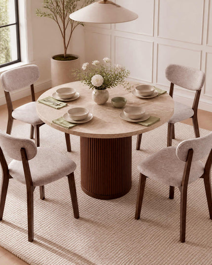 GIANTEX Wood Dining Chairs Set of 4 with Curved Padded Backrest